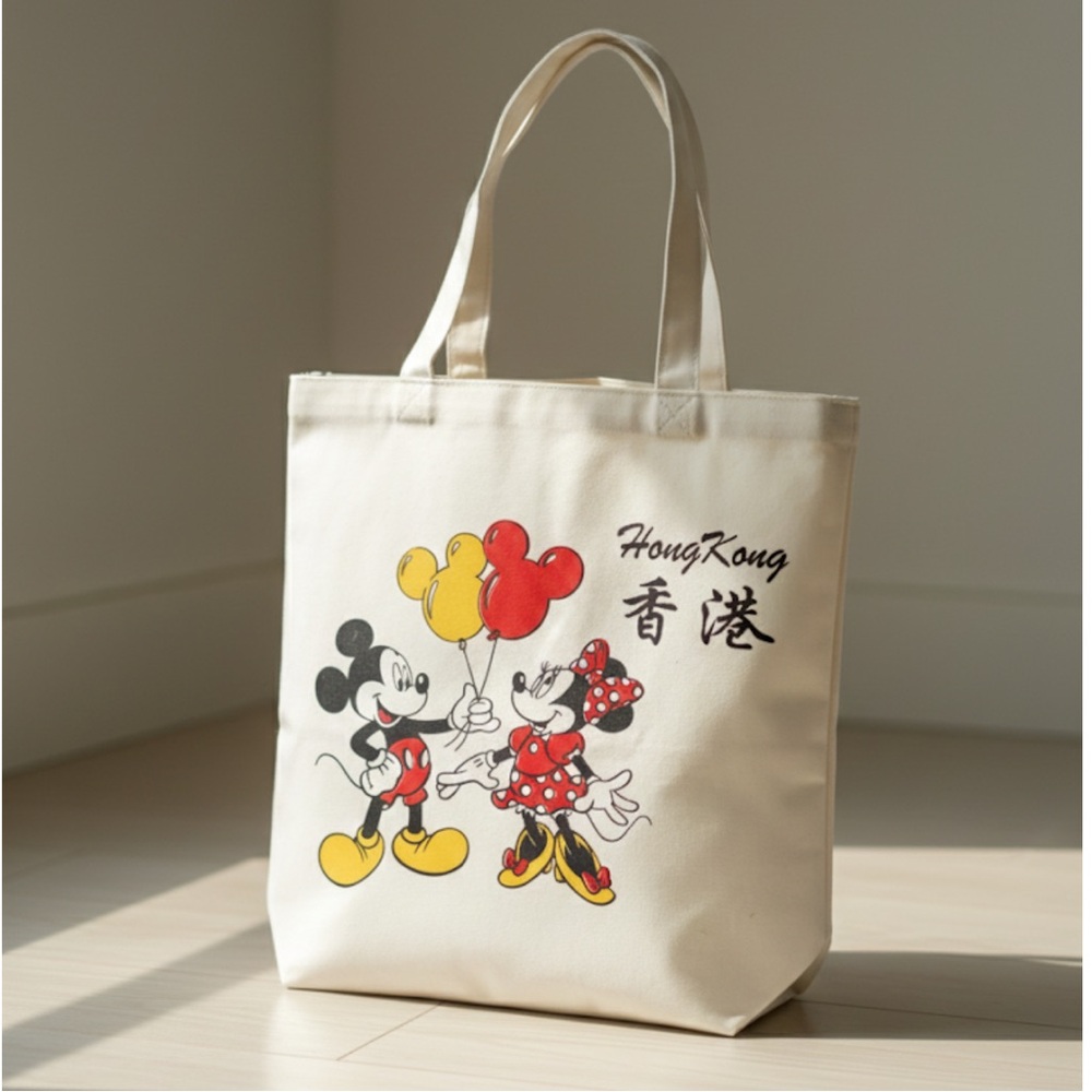 Disney Hong Kong Mickey and Minnie Mouse Tote Bag,
New in original packaging